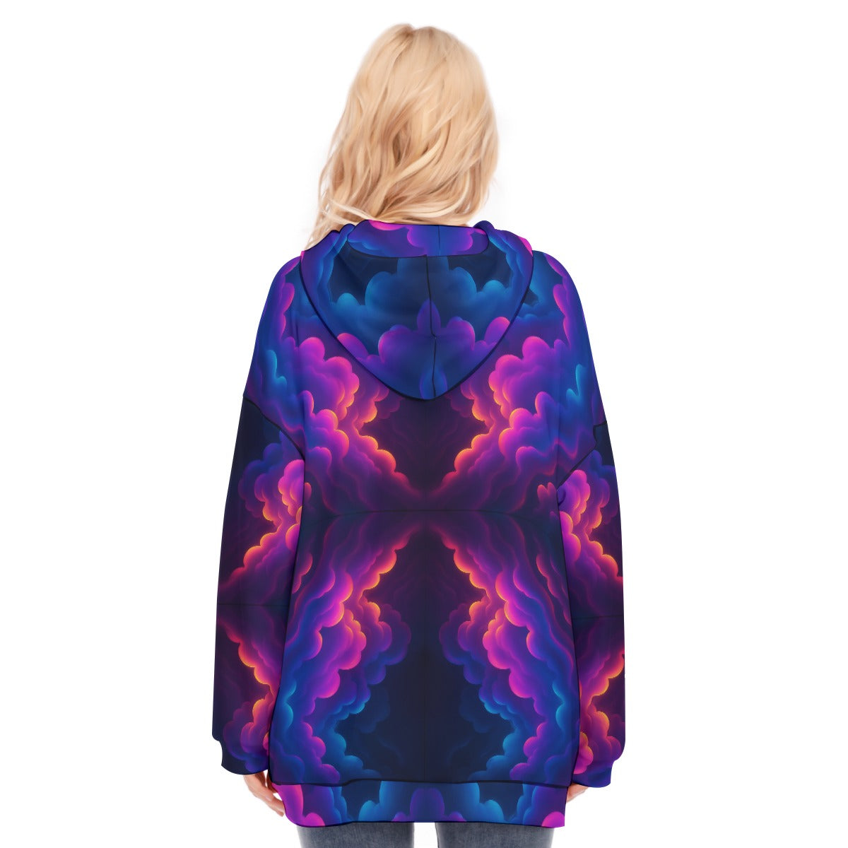 Women's Long Hoodie With Zipper Closure