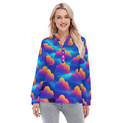 Women's Long Sleeve Blouse With Button Closure