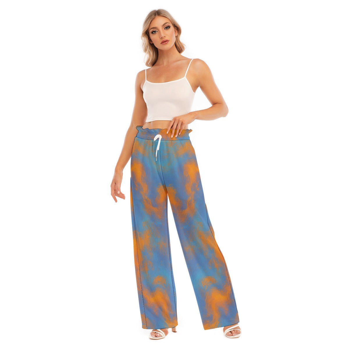 Women's Waist Fungus Edge Wide-leg Pants
