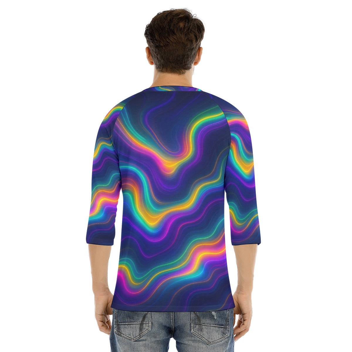 Men's Bracelet Sleeve T-shirt With Button Closure - view 4