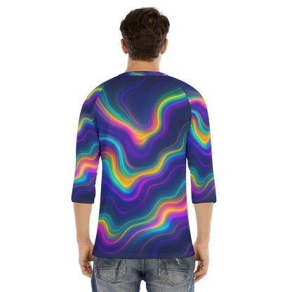 Men's Bracelet Sleeve T-shirt With Button Closure - view 4