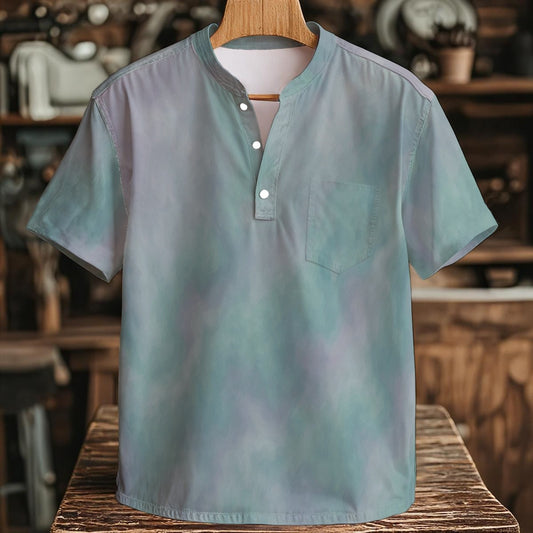 Men's Henley Shirt With Chest Pocket