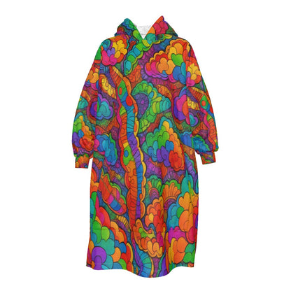 Unisex Kid's Sherpa Fleece Mid-Length Hoodie Blanket