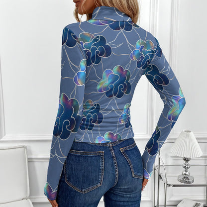 Women's Women's High-Neck Top With Long Sleeve