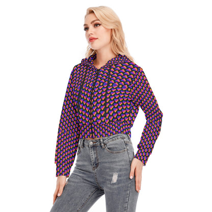 Women's Crop Top Hoodie With Zipper Closure