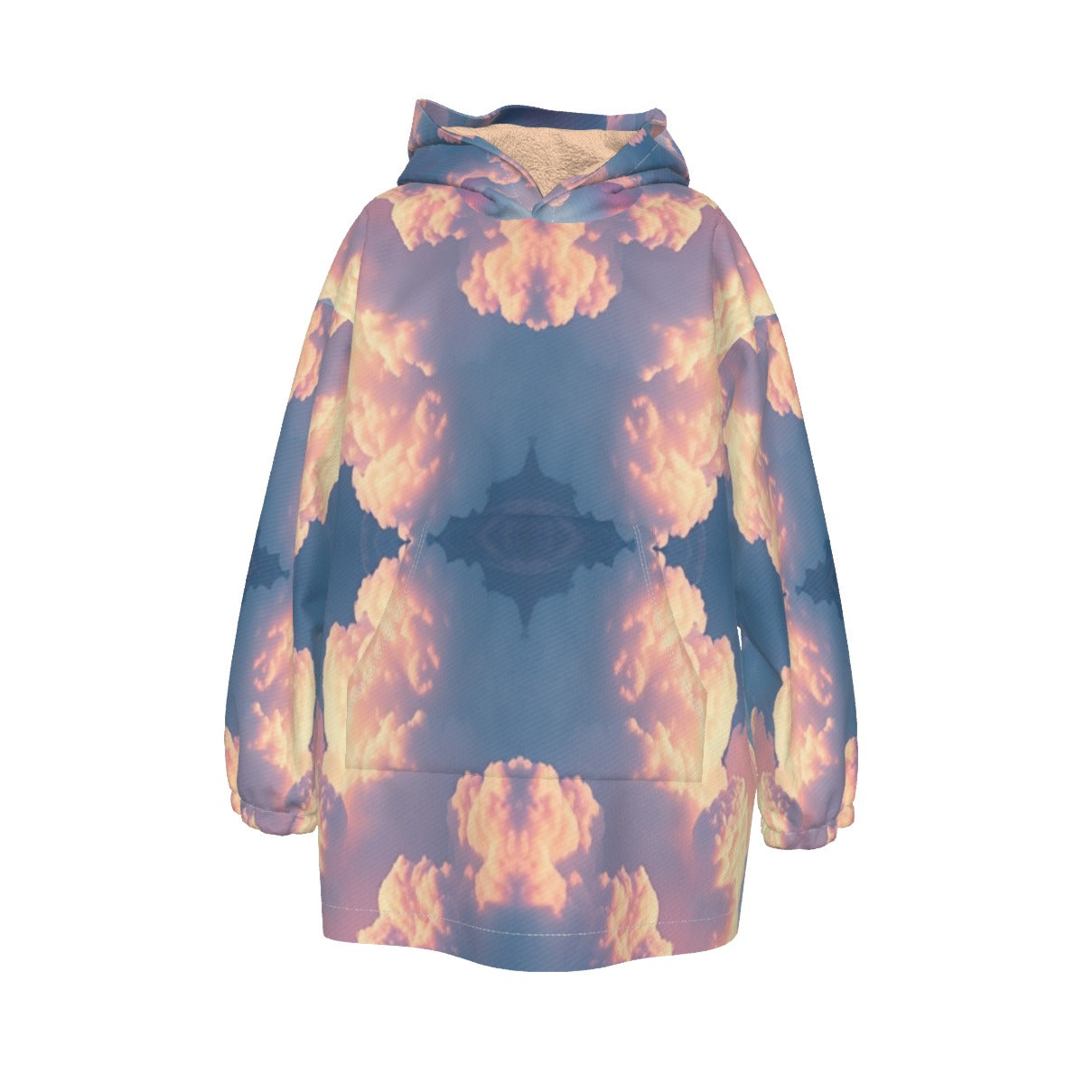 Unisex Kid's Sherpa Fleece Hoodie Blanket