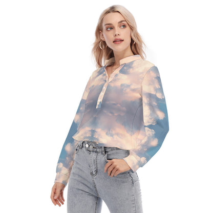 Women's Long Sleeve Blouse With Button Closure