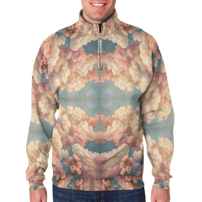 Men's Hidden Half-Zip Placket Hoodie