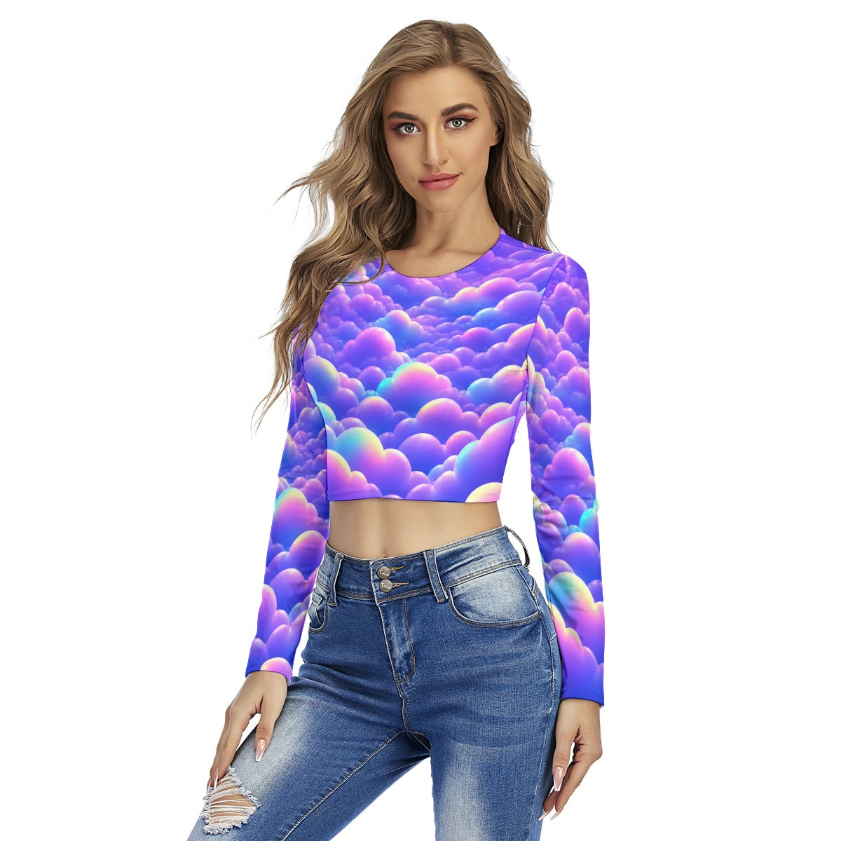 Women's Round Neck Crop Top T-Shirt
