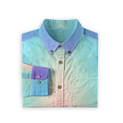 Men's Casual Lapel Long Sleeve Shirt|125GSM Cotton