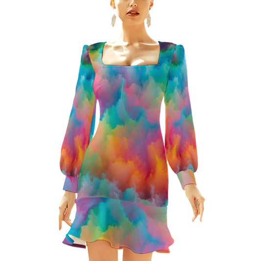 Women's Ruffle Hem Skinny Dress