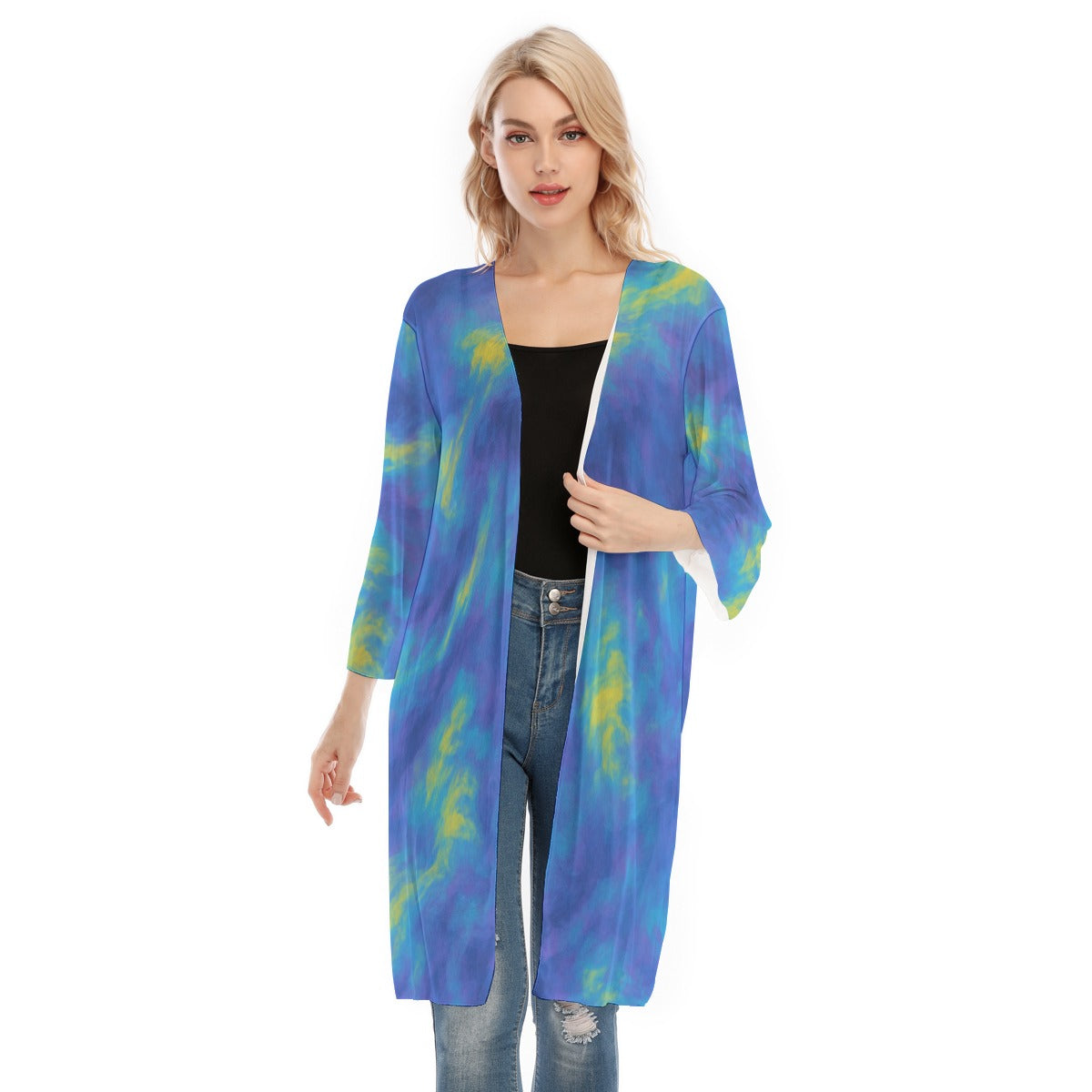 Women's V-neck Mesh Cardigan