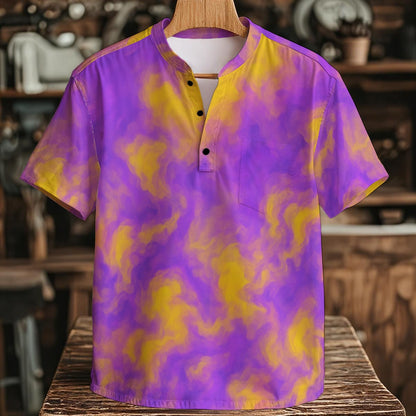 Men's Henley Shirt With Chest Pocket