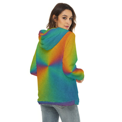 Women's Borg Fleece Hoodie With Half Zip