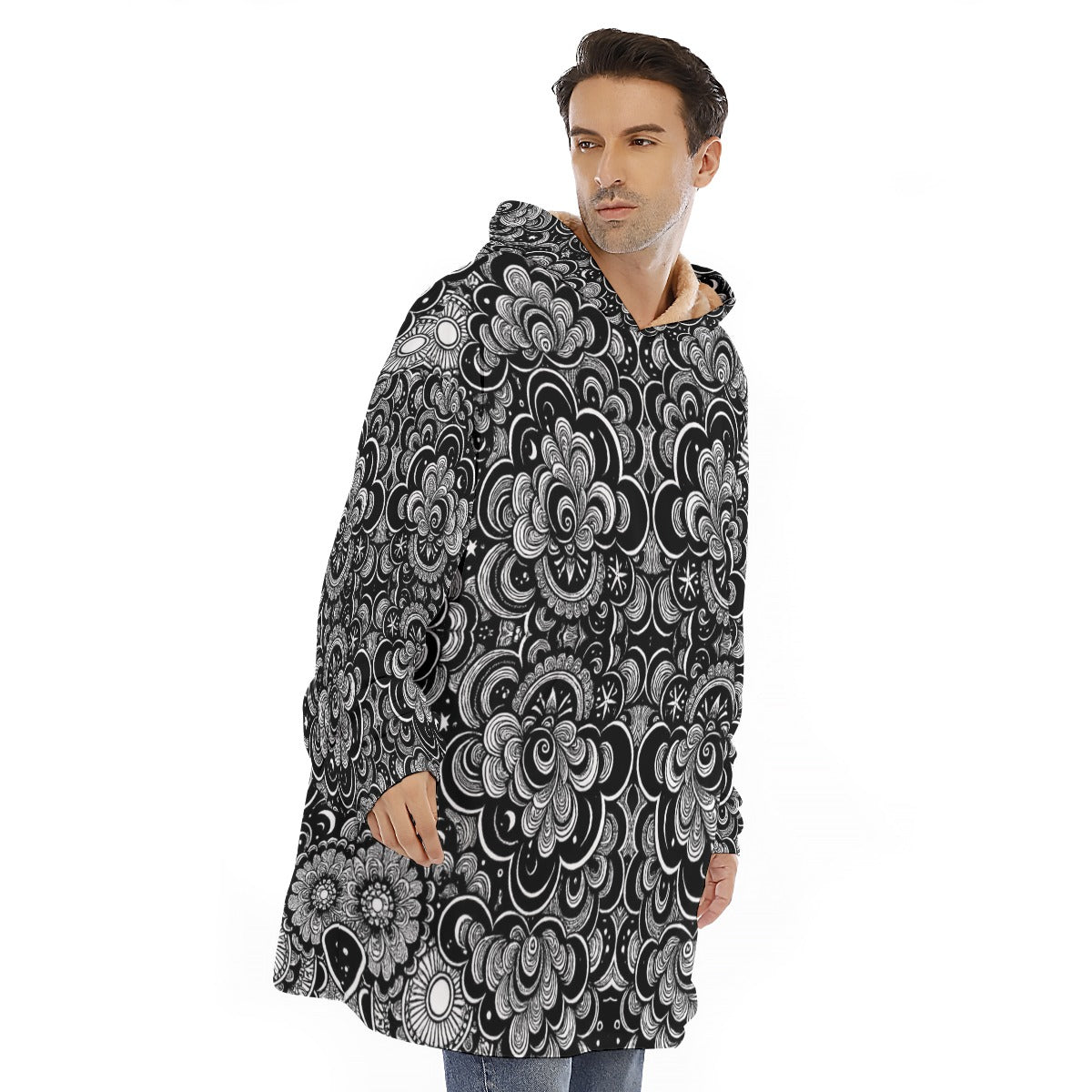 Unisex Sherpa Fleece Hoodie Blanket