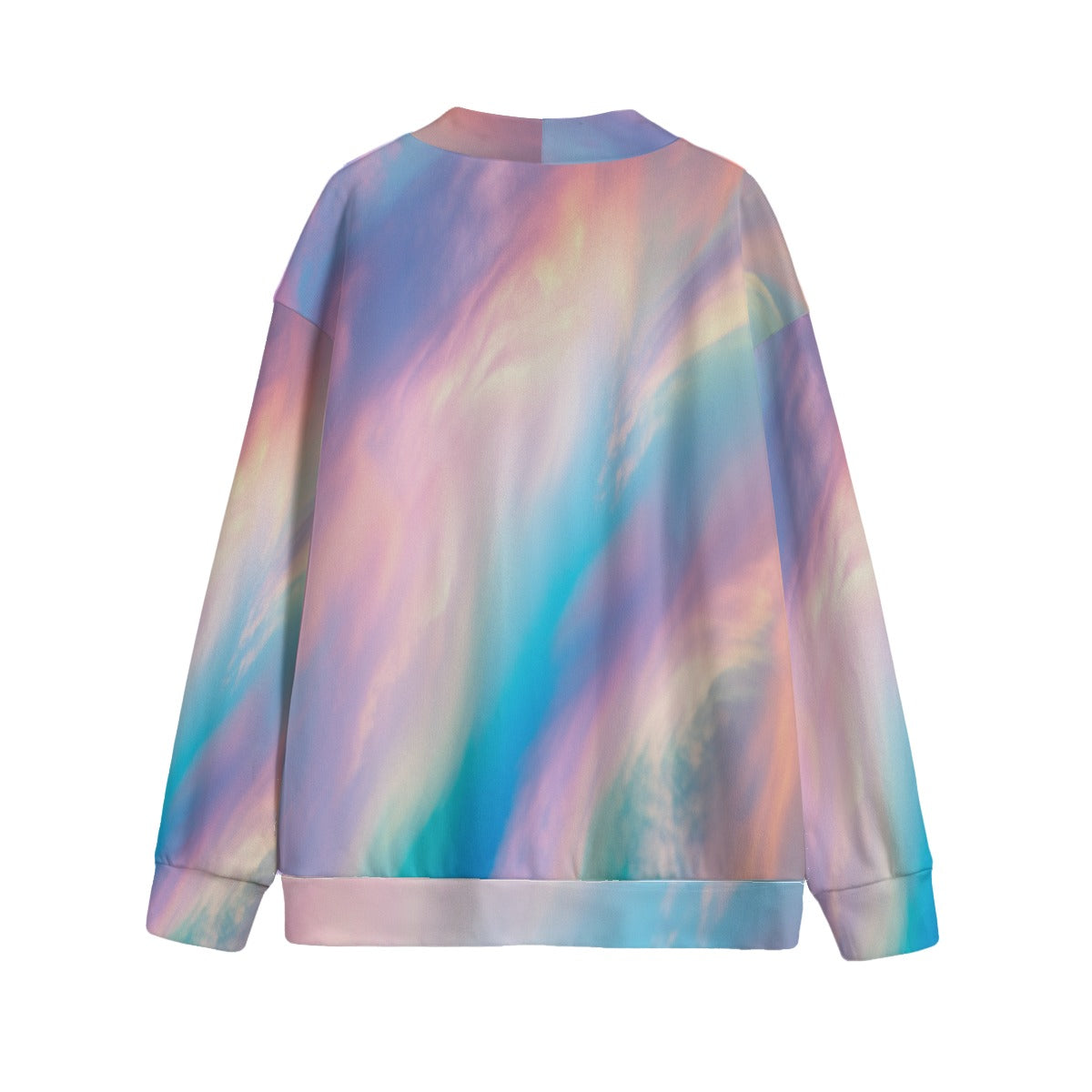 Unisex V-neck Knitted Fleece Cardigan With Button Closure