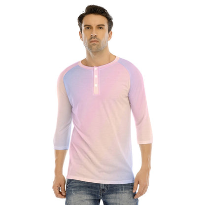 Men's Bracelet Sleeve T-shirt With Button Closure - view 1