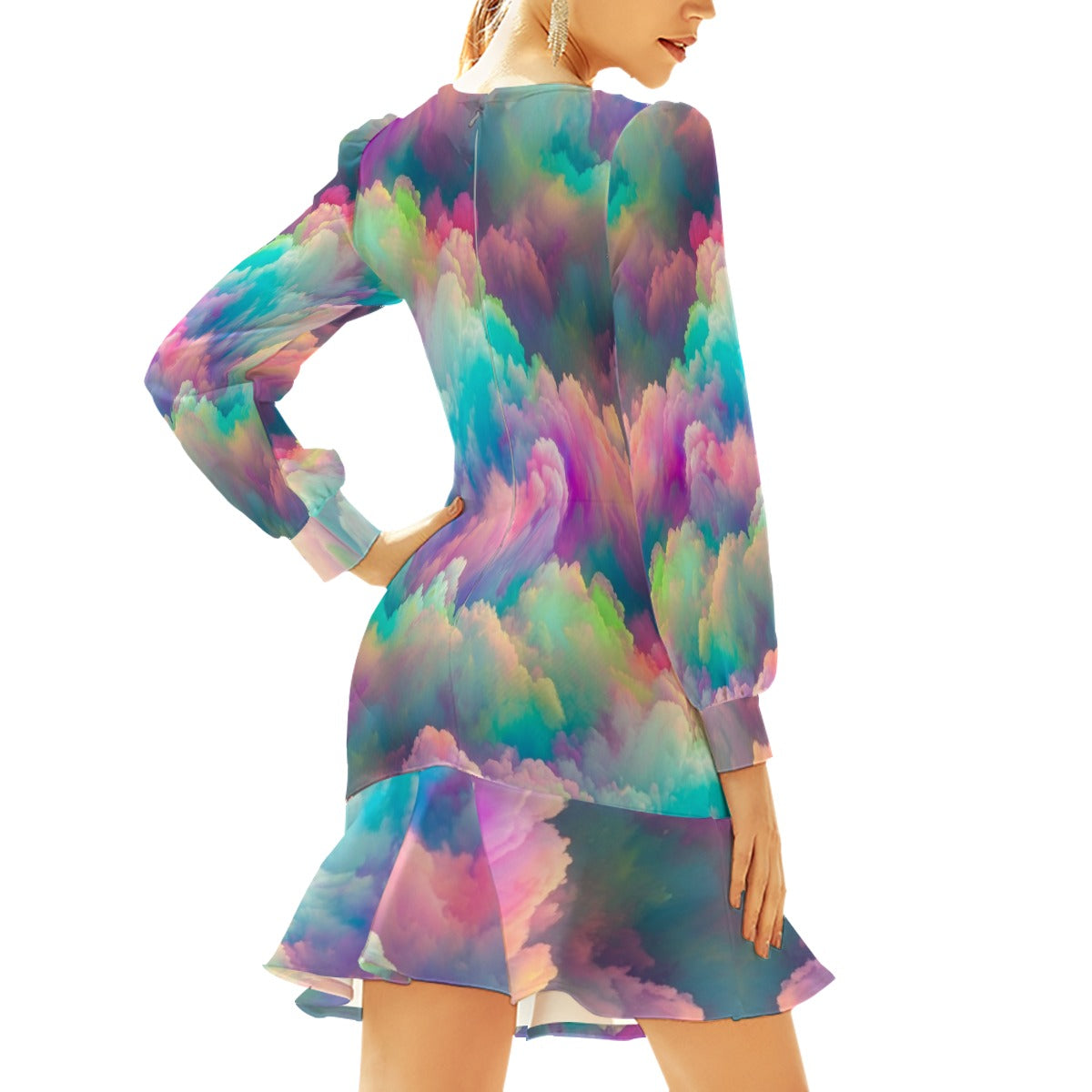 Women's Ruffle Hem Skinny Dress