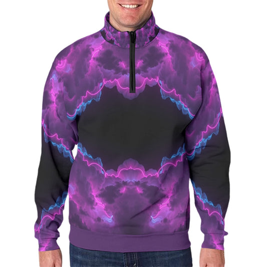 Men's Hidden Half-Zip Placket Hoodie