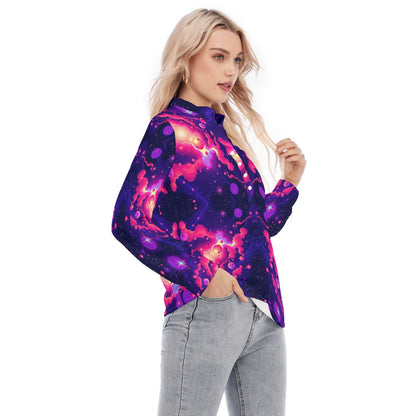 Women's Long Sleeve Blouse With Button Closure
