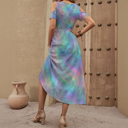 Women's V-neck Off-shoulder Dress