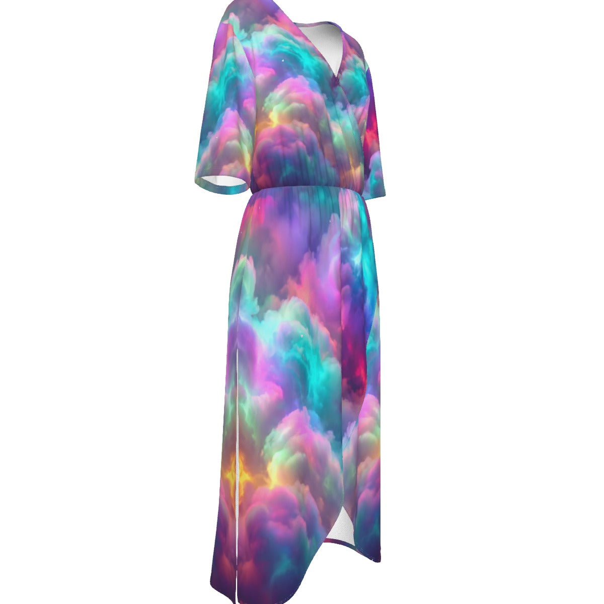 Women's Short Sleeve V-neck Dress
