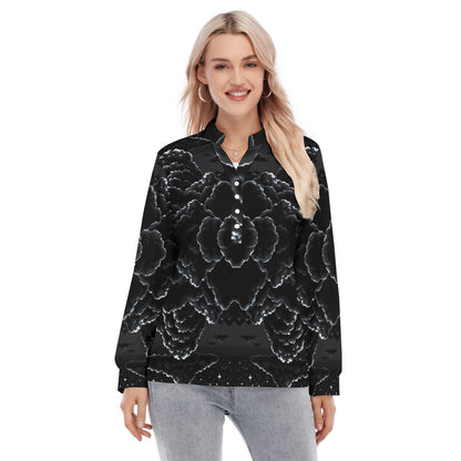 Women's Long Sleeve Blouse With Button Closure