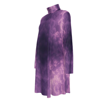 Women's High Neck Dress With Long Sleeve