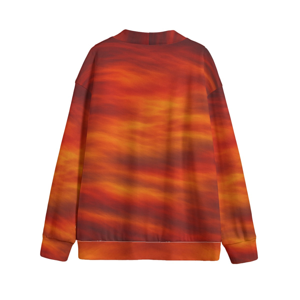 Unisex V-neck Knitted Fleece Cardigan With Button Closure