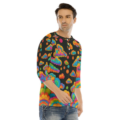 Men's Bracelet Sleeve T-shirt With Button Closure - view 2