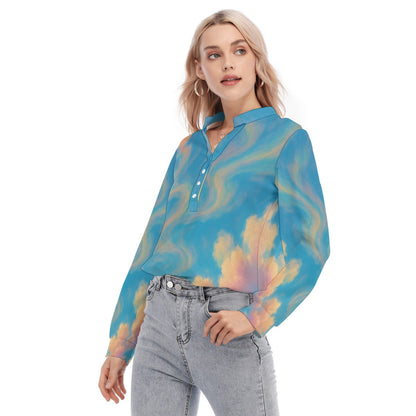 Women's Long Sleeve Blouse With Button Closure