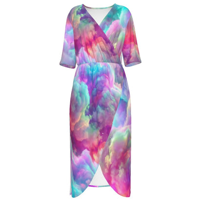 Women's Short Sleeve V-neck Dress