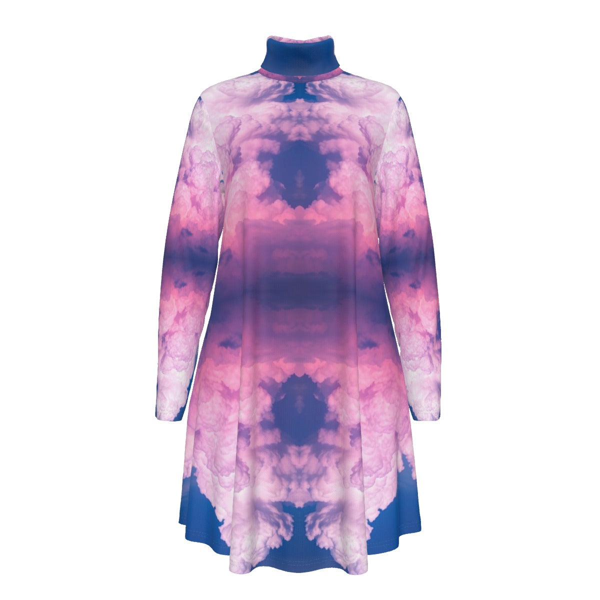 Women's High Neck Dress With Long Sleeve