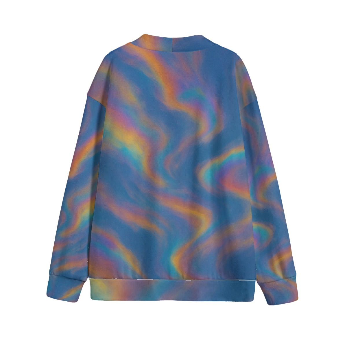 Unisex V-neck Knitted Fleece Cardigan With Button Closure