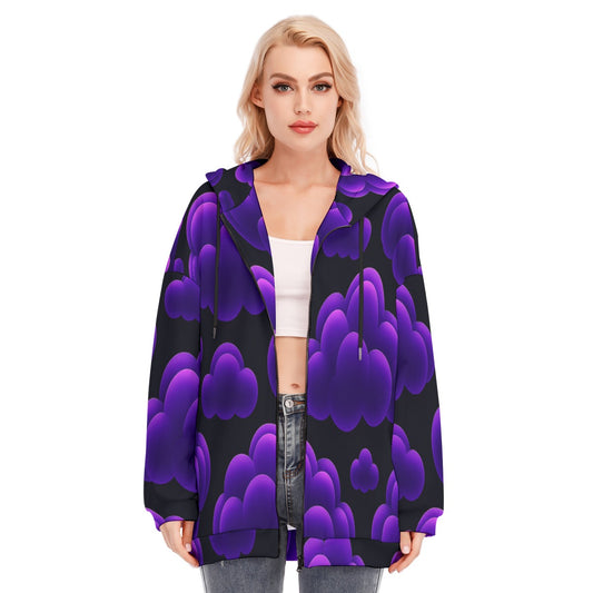 Women's Long Hoodie With Zipper Closure