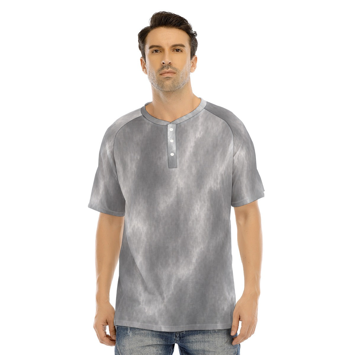 Men's Raglan Sleeve T-shirt With Button Closure