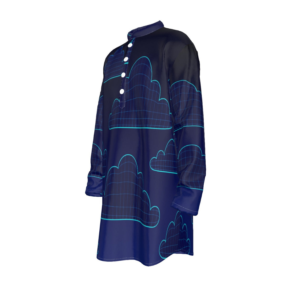 Men's Stand-up Collar Long Shirt