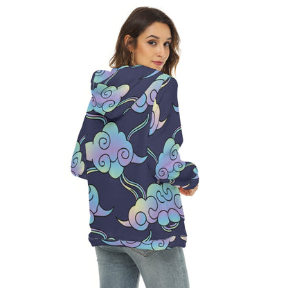 Women's Borg Fleece Hoodie With Half Zip