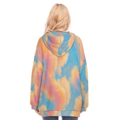 Women's Long Hoodie With Zipper Closure