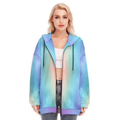 Women's Long Hoodie With Zipper Closure