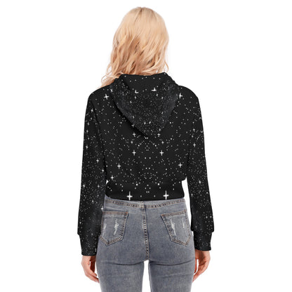 Women's Crop Top Hoodie With Zipper Closure