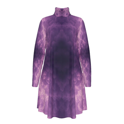 Women's High Neck Dress With Long Sleeve