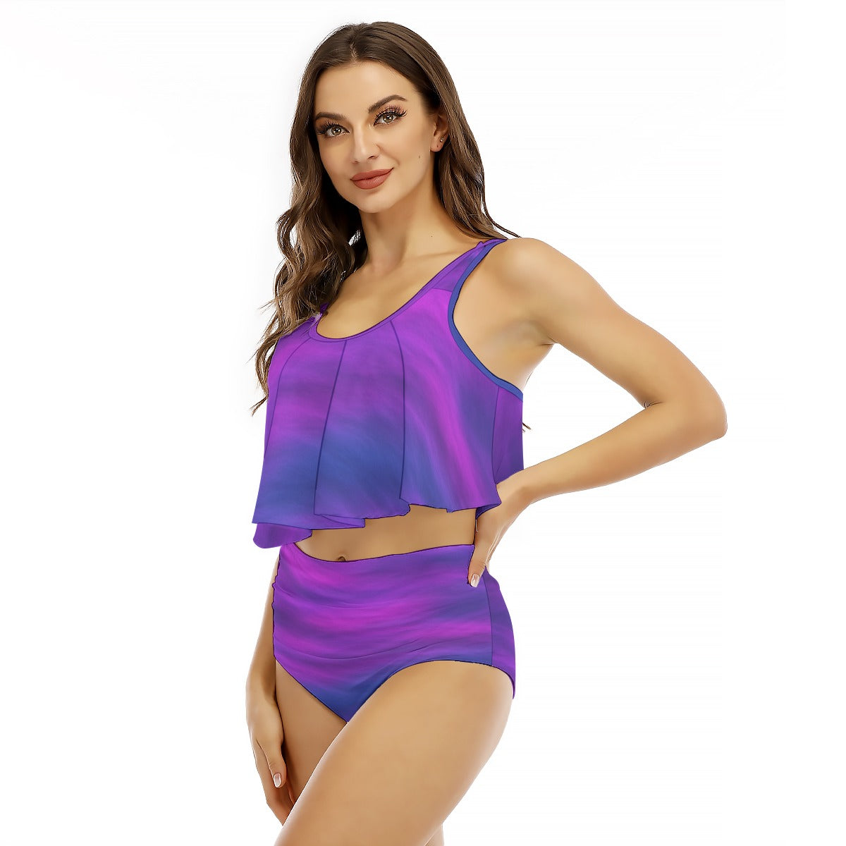 Women's Ruffled Vest Bikini Swimsuit