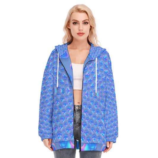 Women's Long Hoodie With Zipper Closure