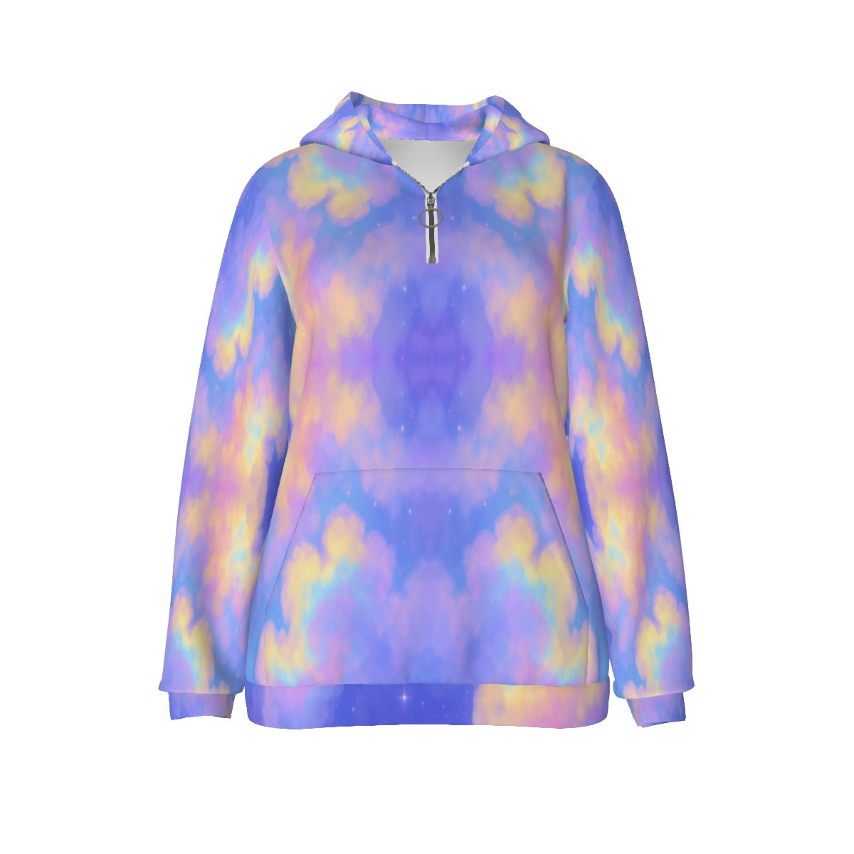 Women's Borg Fleece Hoodie With Half Zip