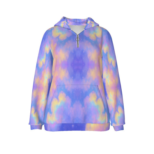 Women's Borg Fleece Hoodie With Half Zip