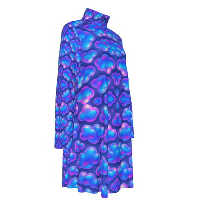 Women's High Neck Dress With Long Sleeve