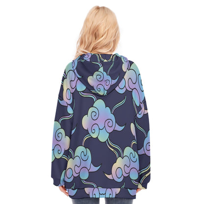 Women's Long Hoodie With Zipper Closure
