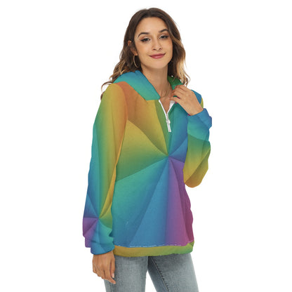 Women's Borg Fleece Hoodie With Half Zip