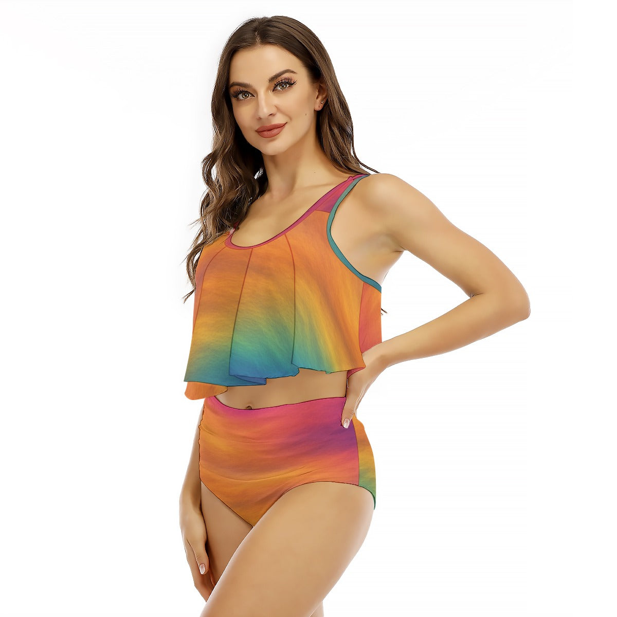 Women's Ruffled Vest Bikini Swimsuit